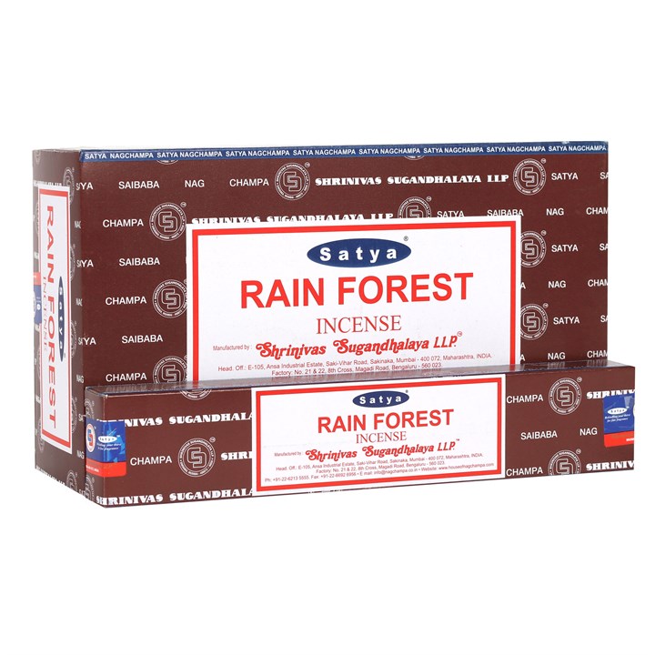 12 Packs of Rainforest Incense Sticks by Satya The Lake House Kent