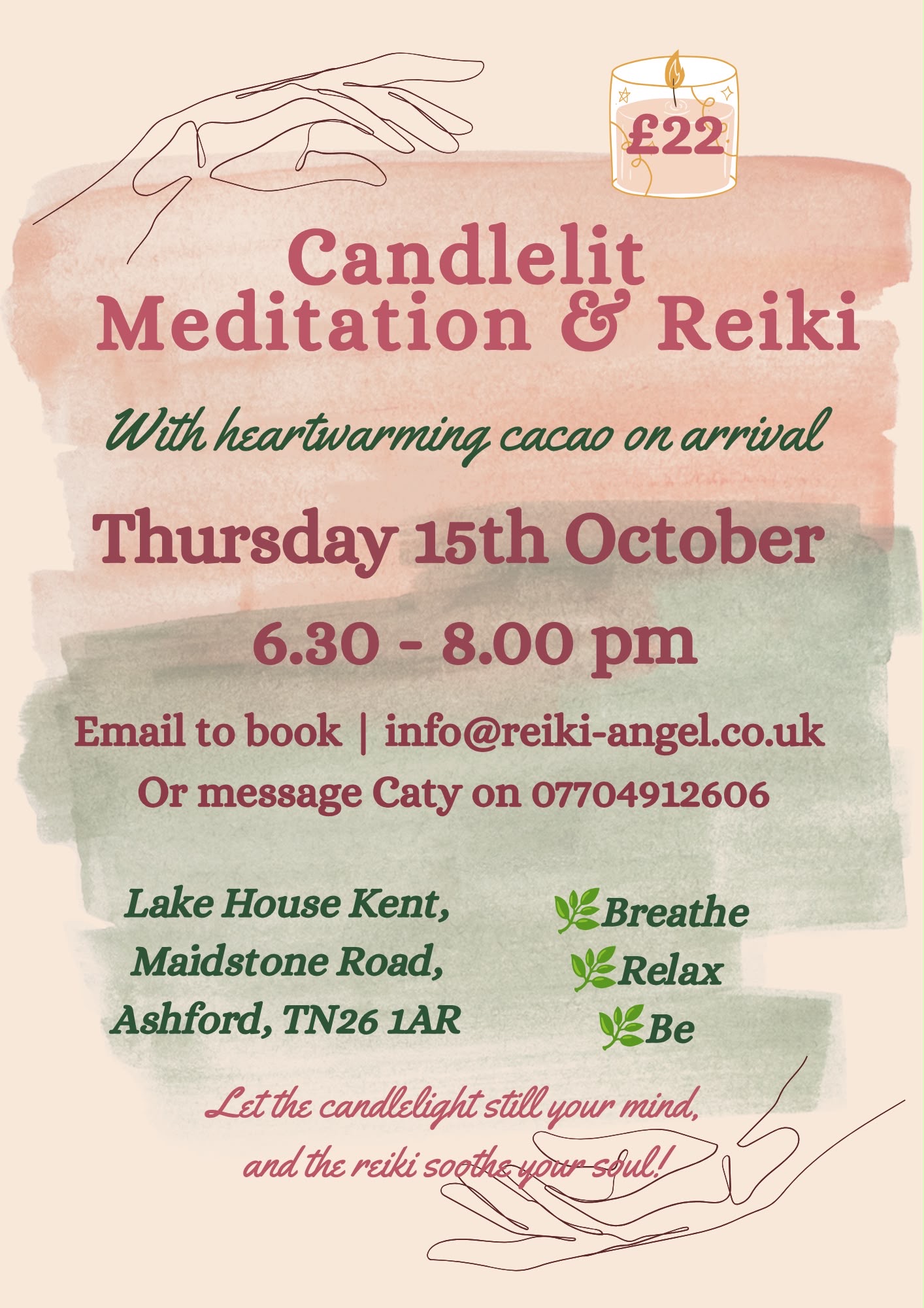 Candle lit reiki 15th Oct